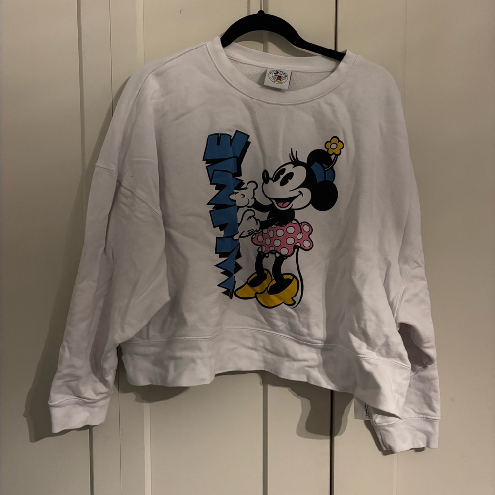 Disney White and Blue Minnie Mouse Sweatshirt